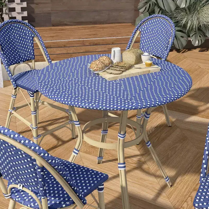 Franco 5pc Counter Height Patio Dining Set - miBasics: Outdoor Aluminum Barstools & Table Set, Water-Resistant