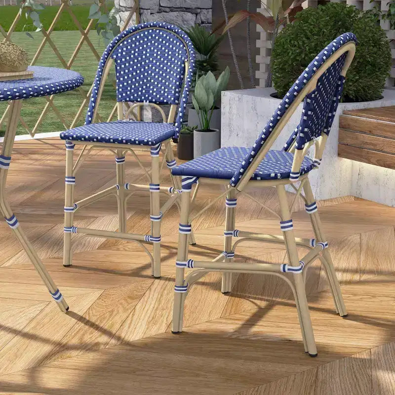 Franco 5pc Counter Height Patio Dining Set - miBasics: Outdoor Aluminum Barstools & Table Set, Water-Resistant