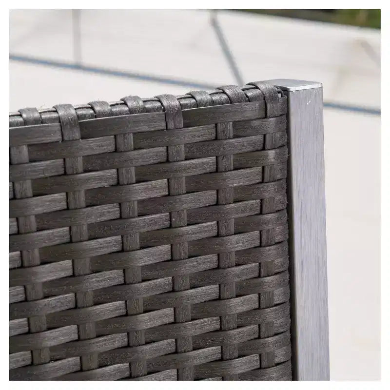 Ensemble de bar de patio 5 pièces Cape Coral en osier/métal résistant aux intempéries avec 4 tabourets - Gris - Christopher Knight Home
