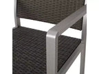 Ensemble de bar de patio 5 pièces Cape Coral en osier/métal résistant aux intempéries avec 4 tabourets - Gris - Christopher Knight Home