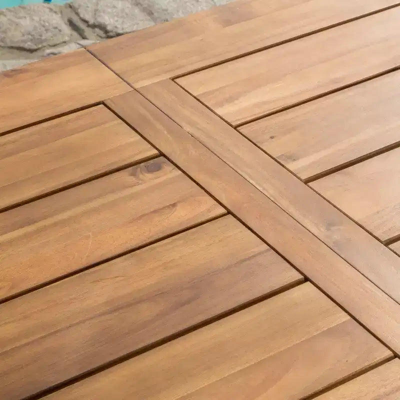 Catriona 3pc Acacia Wood Picnic Table - Teak Finish - Christopher Knight Home