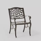 Ensemble de salle à manger d'extérieur 5 pièces Hallandale Sarasota en aluminium moulé – Bronze – Christopher Knight Home : Résistant aux intempéries, 4 fauteuils, sans coussins