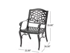 Ensemble de salle à manger d'extérieur 5 pièces Hallandale Sarasota en aluminium moulé – Bronze – Christopher Knight Home : Résistant aux intempéries, 4 fauteuils, sans coussins