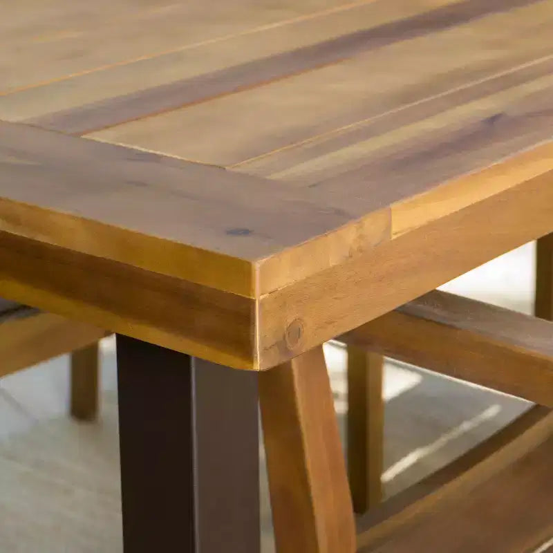 Avon 7pc Acacia Wood Dining Set - Teak - Christopher Knight Home: Outdoor Slatted Design, Weather-Resistant