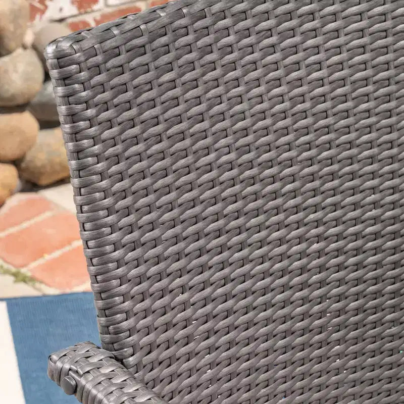 Westley 7pc Wicker Patio Dining Set - Gray - Christopher Knight Home: Iron Frame, Water-Resistant Cushions, 6 Arm Chairs