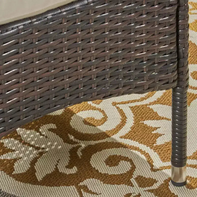 Nadia 9pc Wood & Wicker Expandable Dining Set - Natural/Brown/Beige - Christopher Knight Home
