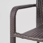 Newcastle 7pc Wood & Wicker Dining Set: Aluminum Frame, Weather-Resistant - Christopher Knight Home