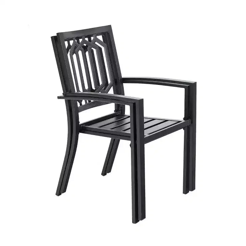 Captiva Designs 7pc Metal Patio Dining Set with Rectangular Expandable Table & 6 Chairs: Outdoor Seating for Six