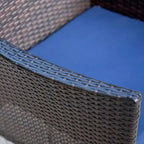 Ensemble de salle à manger 3 pièces avec table carrée de 56 cm avec trou pour parasol et 2 chaises en rotin – Noir – Captiva Designs
