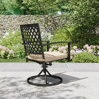 Ensemble de salle à manger d'extérieur 7 pièces en métal avec table rectangulaire et 6 chaises pivotantes - Captiva Designs