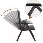Ensemble de patio 5 pièces avec table carrée et chaises inclinables en toile avec accoudoirs - Captiva Designs : Mobilier de salle à manger d'extérieur