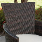 Jennys 6pc Acacia/Wicker Patio Dining Set - Brown - Christopher Knight Home: Weather-Resistant, Iron Frame, Bench Included