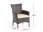 Jennys 6pc Acacia/Wicker Patio Dining Set - Brown - Christopher Knight Home: Weather-Resistant, Iron Frame, Bench Included