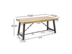 Jennys 6pc Acacia/Wicker Patio Dining Set - Brown - Christopher Knight Home: Weather-Resistant, Iron Frame, Bench Included
