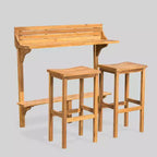 Ensemble de bar 3 pièces en bois d'acacia pour patio Caribbean - Naturel - Christopher Knight Home : Mobilier de balcon, résistant aux intempéries