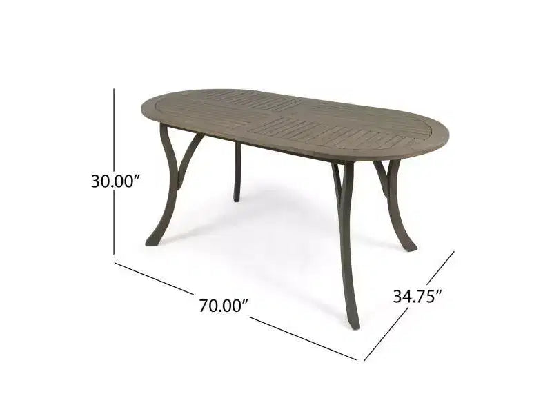 Ensemble de salle à manger Landon 7 pièces en bois et osier - Gris - Christopher Knight Home
