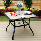 Ensemble de salle à manger de patio 5 pièces avec table et chaises carrées en acacia de 36 po - Captiva Designs