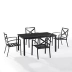 Ensemble de salle à manger d'extérieur 5 pièces Kaplan avec fauteuils Mist/Bronze huilé – Crosley : Cadre en acier, résistant aux UV, 4 places