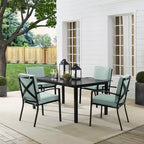 Ensemble de salle à manger d'extérieur 5 pièces Kaplan avec fauteuils Mist/Bronze huilé – Crosley : Cadre en acier, résistant aux UV, 4 places