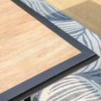 Ensemble repas de jardin 7 pièces avec table de jardin rectangulaire et 6 chaises empilables - Captiva Designs