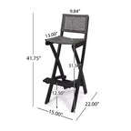 Ensemble de bar carré 3 pièces en bois et osier 26 po Polaris gris foncé – Christopher Knight Home : Ensemble de salle à manger de patio résistant aux intempéries avec 2 tabourets