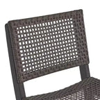 Ensemble de bar carré 3 pièces en bois et osier 26 po Polaris gris foncé – Christopher Knight Home : Ensemble de salle à manger de patio résistant aux intempéries avec 2 tabourets