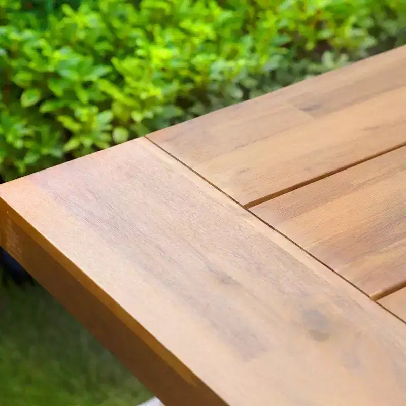 Ensemble de patio 2 pièces en bois d'acacia avec banc - Captiva Designs : Résistant aux intempéries, conception ergonomique