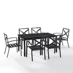 Kaplan 7pc Outdoor Dining Set with 6 Arm Chairs & Dining Table Oatmeal/Oil Rubbed Bronze - Crosley