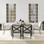 Kaplan 7pc Outdoor Dining Set with 6 Arm Chairs & Dining Table Oatmeal/Oil Rubbed Bronze - Crosley