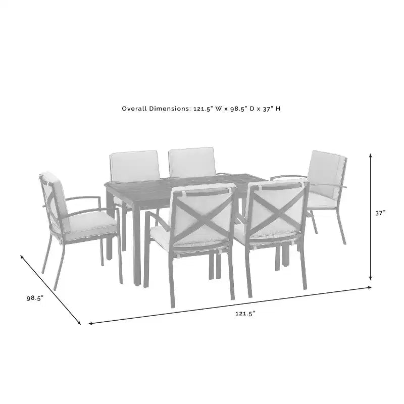 Kaplan 7pc Outdoor Dining Set with 6 Arm Chairs & Dining Table Oatmeal/Oil Rubbed Bronze - Crosley