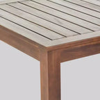 Geelong 7pc Acacia Wood & Wicker Patio Dining Set - Brown - Christopher Knight Home: Includes Cushions, Galvanized Steel Hardware