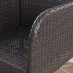 Callum 5pc Wicker Round Bar Table Set Multibrown - Christopher Knight Home: Weather-Resistant Iron Frame Patio Dining