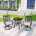 3pc All-Weather Metal/Steel Set with 2 Chairs & Round Table - Captiva Designs