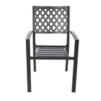 Ensemble de salle à manger d'extérieur 7 pièces Captiva Designs en métal avec table rectangulaire extensible et 6 chaises : Mobilier de jardin, résistant aux intempéries