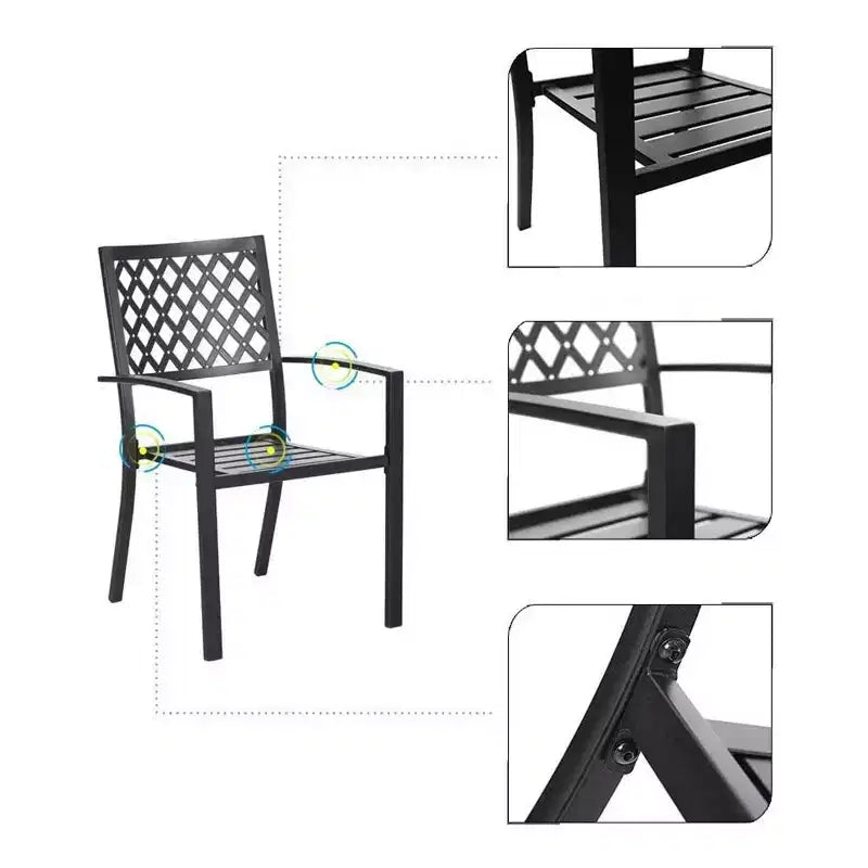 Ensemble de salle à manger d'extérieur 7 pièces Captiva Designs en métal avec table rectangulaire extensible et 6 chaises : Mobilier de jardin, résistant aux intempéries