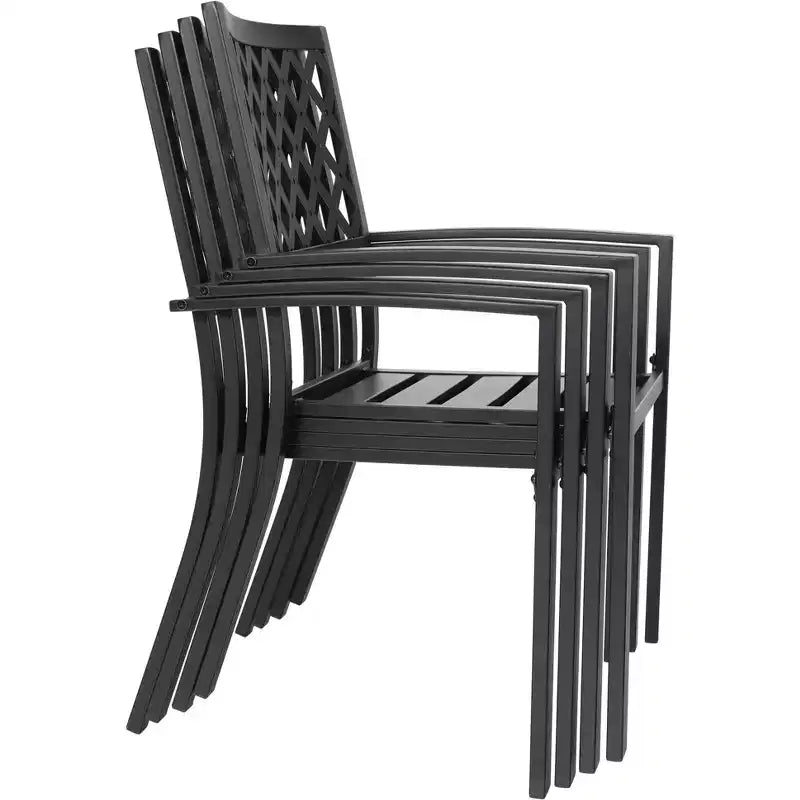 Ensemble de salle à manger d'extérieur 7 pièces Captiva Designs en métal avec table rectangulaire extensible et 6 chaises : Mobilier de jardin, résistant aux intempéries