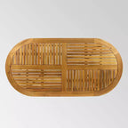 Ensemble de salle à manger ovale 7 pièces Hermosa en bois d'acacia – Teck/Crème – Christopher Knight Home