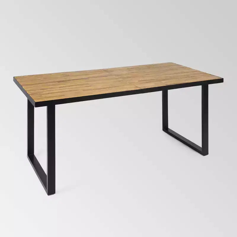 Ensemble de salle à manger rectangulaire 7 pièces en bois d'acacia et osier Heron – Teck/Marron – Christopher Knight Home : Résistant aux intempéries avec coussins