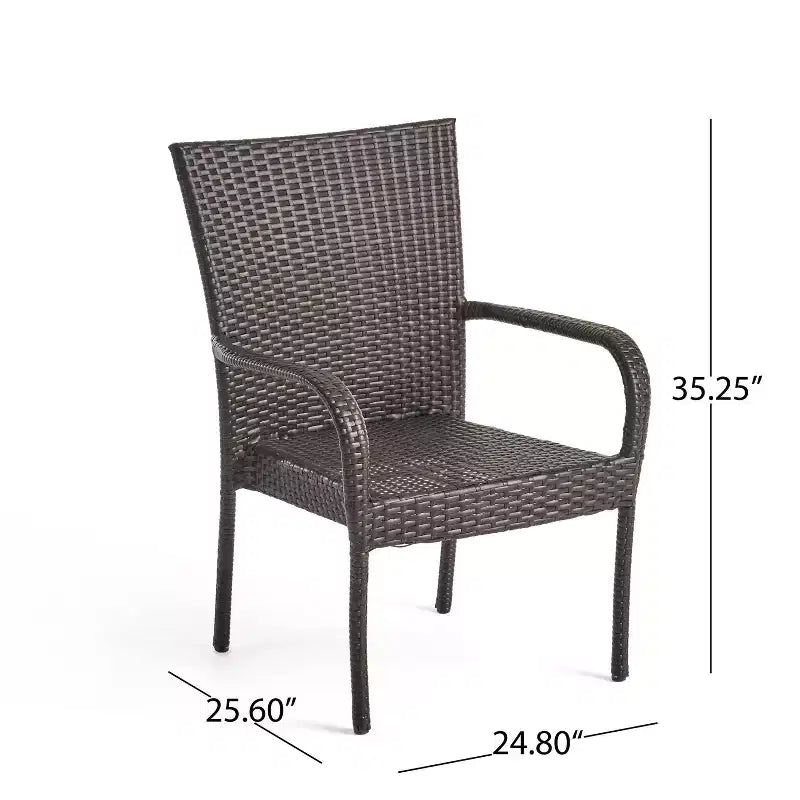 Hayes 7pc Wood & Wicker Expandable Dining Set: Acacia Frame, PE Rattan - Christopher Knight Home