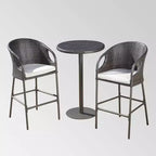Dominica 3pc Wicker Round Bar Set Multibrown/Light Brown - Christopher Knight Home