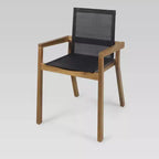 Ensemble de salle à manger 5 pièces en acacia et mailles Chaucer - Teck/Noir - Christopher Knight Home : Résistant aux intempéries, Table carrée