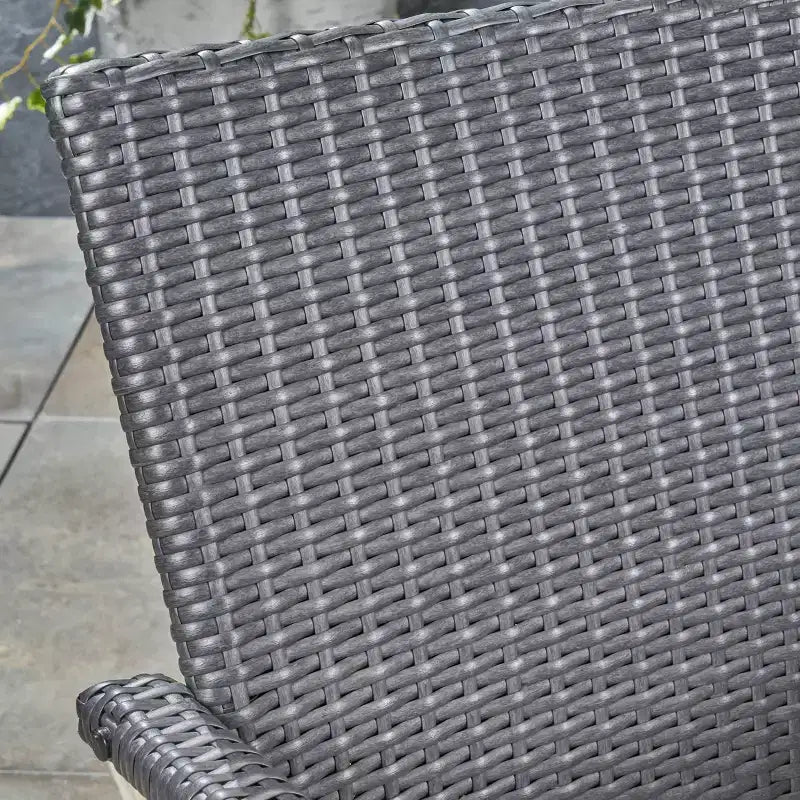 Davenport 9pc Wood and Wicker Expandable Dining Set Dark Gray/Gray - Christopher Knight Home