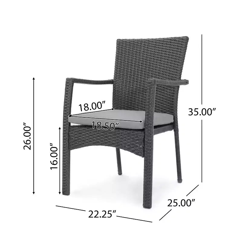 Davenport 9pc Wood and Wicker Expandable Dining Set Dark Gray/Gray - Christopher Knight Home