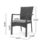 Davenport 9pc Wood and Wicker Expandable Dining Set Dark Gray/Gray - Christopher Knight Home