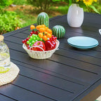 Ensemble de salle à manger de patio 7 pièces avec table extensible et chaises inclinables : Métal E-Coated, résistant aux intempéries - Captiva Designs