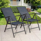 Ensemble de salle à manger de patio 7 pièces avec table extensible et chaises inclinables : Métal E-Coated, résistant aux intempéries - Captiva Designs