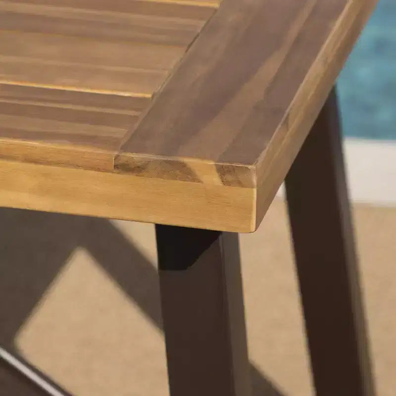 Ensemble de salle à manger d'extérieur 7 pièces Laguna en bois d'acacia/osier – Marron/Crème – Christopher Knight Home : Résistant aux intempéries, 6 fauteuils