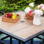 Ensemble de patio 5 pièces avec table et chaises en métal au design carré - Captiva Designs