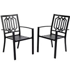 Ensemble de patio 5 pièces avec table et chaises en métal au design carré - Captiva Designs