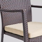 Ensemble de salle à manger d'extérieur 5 pièces en teck Didicas Wood Wicker – Christopher Knight Home